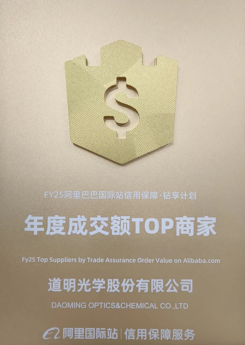 ag真人光学荣获阿里国际站年度成交额TOP商家4
